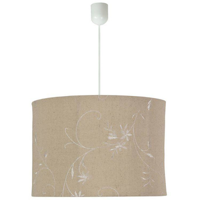Lampa wisząca z abażurem Farm beżowa tkaninowa 25 cm skandynawska