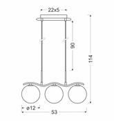 Lampa wisząca chrom/biała kula 3 Ramon 33-01405