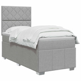 Łóżko z box spring LED z materacem jasnoszary 90 x 200 cm