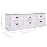 vidaXL Szafka pod TV, antyczna biel, 108x30x40 cm, drewno paulownia