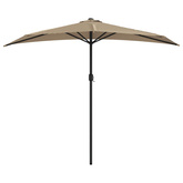 Półparasol balkonowy na słupku z aluminium, 270x144 cm, taupe