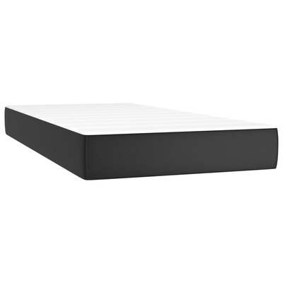 vidaXL Łóżko kontynentalne z materacem, czarne, ekoskóra 100x200 cm wariant 4