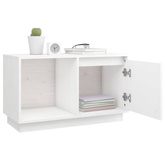 vidaXL Szafka pod TV, biała, 74x35x44 cm, lite drewno sosnowe