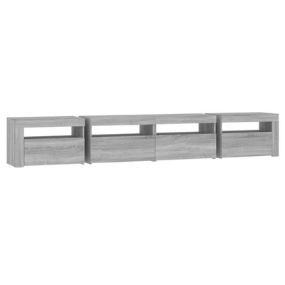 Szafka pod TV z oświetleniem LED, szary dąb sonoma,240x35x40 cm vidaXL