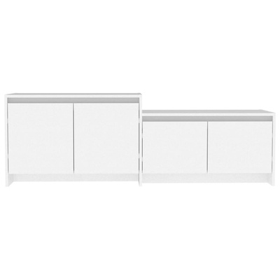Szafka pod TV, biała, 146,5x35x50 cm, materiał drewnopochodny