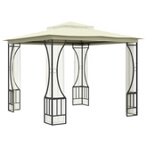 vidaXL Altana ogrodowa z siatkami, 300x300x265 cm, kremowa