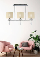 Lampa sufitowa chromowa 3x40W abażur z tkaniny Estera Candellux 33-11510