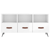 vidaXL Szafka pod TV, biała, wysoki połysk, 102x36x50 cm