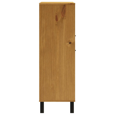 vidaXL Kredens z przeszklonymi drzwiami FLAM, 92x40x122,5 cm, sosna
