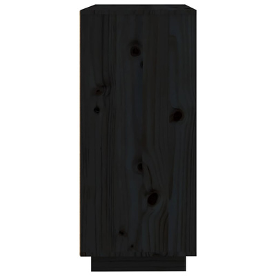 vidaXL Szafka, czarna, 60x35x80 cm, lite drewno sosnowe