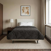 Zimowa Kołdra Antracyt 135 x 200 cm Mikrofibra i Fleece Teddy