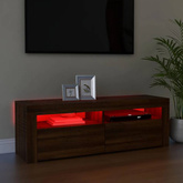 vidaXL Szafka pod TV z oświetleniem LED, brązowy dąb, 120x35x40 cm model standard