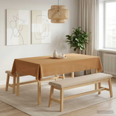 Obrus stołowy 5 szt. Prostokątny Beżowy 140 x 220 cm Poliester