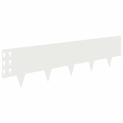 Krawężnik do trawnika 20 szt. 100 x 25 cm Stal Biały