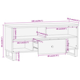 Szafka pod TV, brązowo-czarna 100x33,5x46 cm, lite drewno mango vidaXL