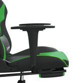 vidaXL Masujący fotel gamingowy z podnóżkiem, czarno-zielony, ekoskóra model standard