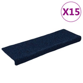 Maty na schody samoprzylepne 15 szt. 65x21x4 cm Granatowe prostokątne krawędzie