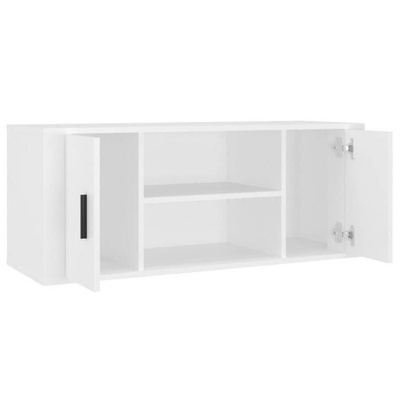 vidaXL Szafka pod TV, biała, 100x35x40 cm, materiał drewnopochodny