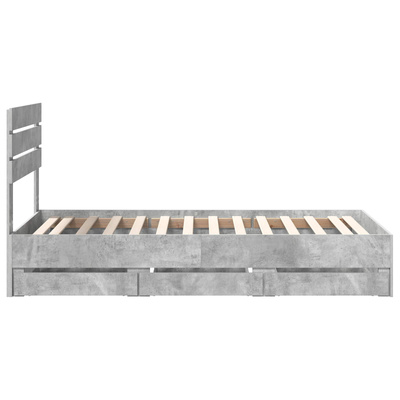 Ramka łóżka Betonowy szary 90 x 190 cm Drewno inżynieryjne