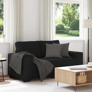 Sofa 2-osobowa Czarna 160x77x82 cm Tkanina