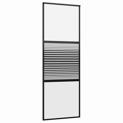 Drzwi szklane 76 x 2 x 205 cm Aluminium Czarny