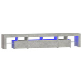 vidaXL Szafka pod TV z oświetleniem LED, szarość betonu, 230x36,5x40cm
