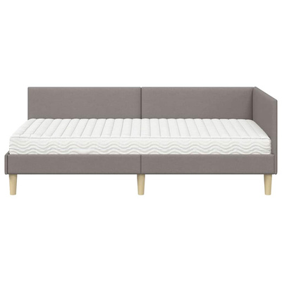 Rama Łóżka Narożnego z Materacem 2 szt. Ciemnoszary 90 x 190 cm