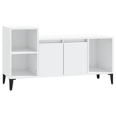 vidaXL Szafka pod TV, wysoki połysk, biała, 100x35x55 cm