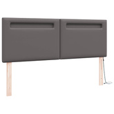 Wezgłowie LED Szary 144 cm Skóra ekologiczna