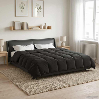 Zimowa Kołdra Kwiłtowany Antracyt 240 x 260 cm Mikrofibra