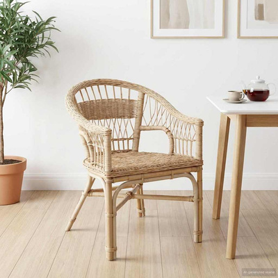 Krzesło składane rattan naturalny 60 x 60 x 81 cm