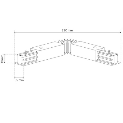 Łącznik elastyczny do szyny, giętki SEVA Flex Connector Black czarny EDO777424 EDO Solutions