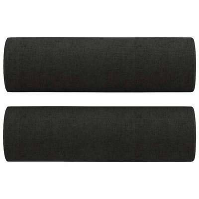 3-osobowa sofa z poduszkami, czarna, 180 cm, tkanina
