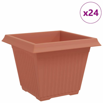 Kwadratowa doniczka na kwiaty 24 pcs Czerwony ceglasty