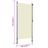 vidaXL Roleta zewnętrzna, 100x270 cm, kremowa