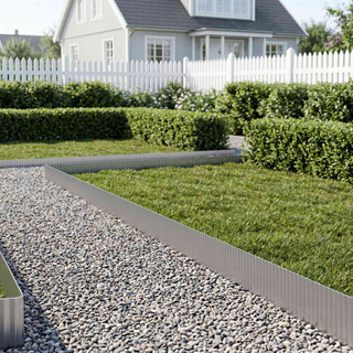 Krawężnik do trawnika 20 m x 30 cm Stal ocynkowana srebrny