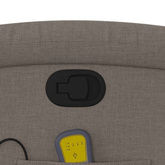 vidaXL Podnoszony fotel masujący, rozkładany, kolor taupe, tkanina