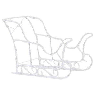 vidaXL Świąteczna dekoracja: renifery z saniami, 280x28x55 cm, akryl