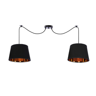 Lampa wisząca z abażurami Gillo czarna podwójna loftowa nad stół