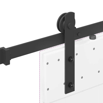 System do montażu drzwi przesuwnych, 152 cm, stal, czarny