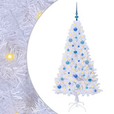 Sztuczna choinka z 150 diodami LED Biały 150 cm PVC i stal