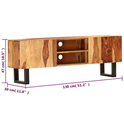 vidaXL Szafka pod TV, 130x30x47 cm, lite drewno sheesham