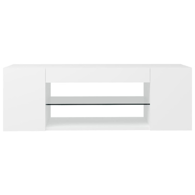 vidaXL Szafka pod TV z oświetleniem LED, biała, 90x39x30 cm