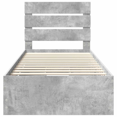 Ramka łóżka Betonowy szary 75 x 190 cm Drewno inżynieryjne