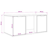 Meble dla kota Szary Sonoma 100 x 49 x 45 cm