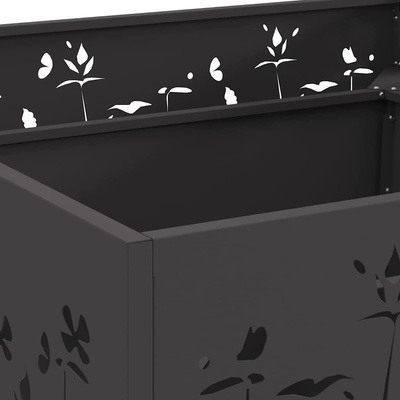 Kominek Czarny 80 x 80 x 30 cm Stal