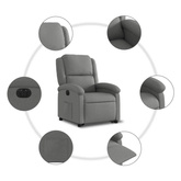 vidaXL Podnoszony fotel masujący, elektryczny, rozkładany, ciemnoszary