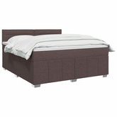Łóżko z box spring LED z materacem Ciemny brąz 180 x 200 cm