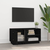 Szafka pod TV, czarna, 80x35x40,5 cm, lite drewno sosnowe vidaXL