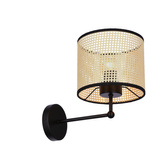 TOPI lampa kinkiet czarny 1x40W E27 abażur kremowy